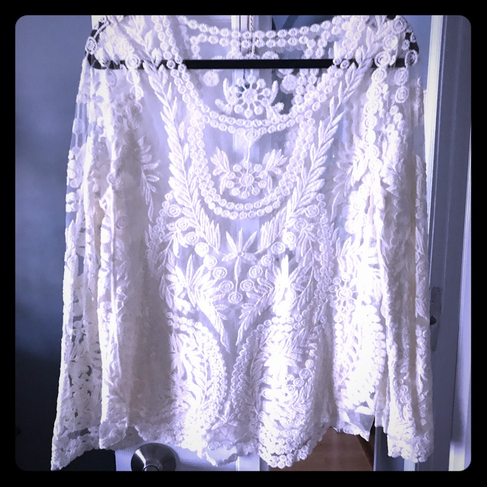 White sheer top